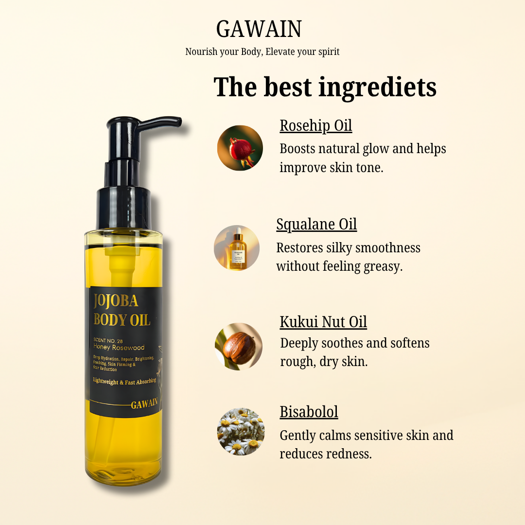 Jojoba Body Oil- Vanilla Oak Scent