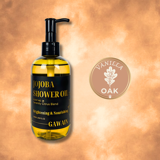 Jojoba Shower Oil- Vanilla Oak Scent